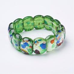 Handmade millefiori lampwork вышитый бисером стрейч-браслеты&nbsp;BJEW-G530-01