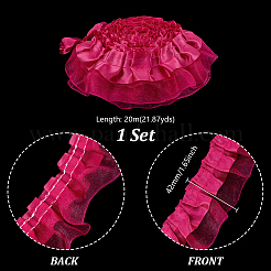 20 м полиэстеровая кружевная лента с морщинами&nbsp;OCOR-GA0002-55B