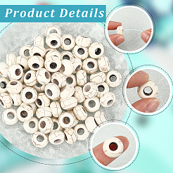 80 шт окрашенные синтетические бирюзовые европейские бусины&nbsp;SPDL-SC0001-02B