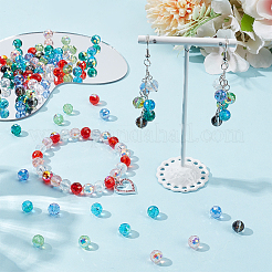 160 шт. 8 вида прозрачных гальванических стеклянных бусин&nbsp;EGLA-GA0001-35