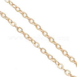 Латунные цепочки с подвесками в виде бусины-колонны и диска любви с микропаве из прозрачного кубического циркония&nbsp;NJEW-JN05768