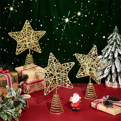 Блестящая железная звезда на верхушке елки&nbsp;AJEW-WH0031-83