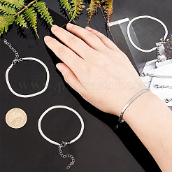 10 шт. 3 мм 304 нержавеющая сталь плоский змеевидный купол цепочка звенья елочка браслет для мужчин и женщин&nbsp;BJEW-UN0001-27