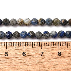 Нитки бусины из натурального ляписа-лазури&nbsp;LS-G-RM2025-A24-4mm