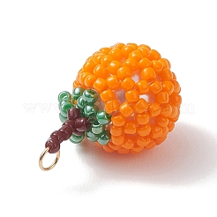 Подвески из стеклянных бусин оранжевого цвета&nbsp;PALLOY-MZ01134-02