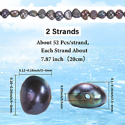 2 нить бусин из натурального культивированного пресноводного жемчуга&nbsp;PEAR-SC0001-36