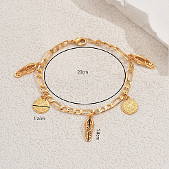 Модные старинные латунные браслеты с подвесками в виде монет и вышитых туфель&nbsp;YO5968