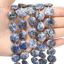 Натуральное синее пятно нитки из бисера яшмы&nbsp;G-A292-A10-01