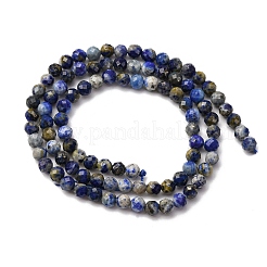 Нитки бусины из натурального ляписа-лазури&nbsp;LS-G-RM2025-A41-4mm-A