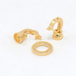 Латунные микро проложить кубического циркония раз за застежками&nbsp;LS-ZIRC-P003-27G