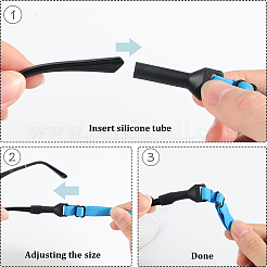 8 шт. двухцветные эластичные нейлоновые спортивные ремешки для солнцезащитных очков&nbsp;AJEW-GF0010-53