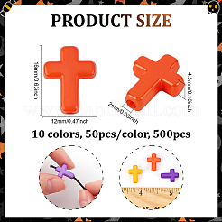 500шт 10 цвета непрозрачные акриловые бусины&nbsp;SACR-PH0002-27