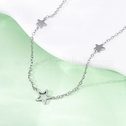 Ожерелья из цепочек со звездочками из нержавеющей стали 304&nbsp;NJEW-R026-13P