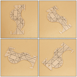 Прозрачные акриловые линейки для выравнивания одежды&nbsp;TOOL-WH0002-08