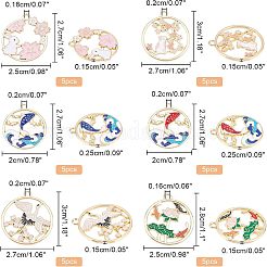 30 шт. 6 стильные подвески из эмалированного сплава с покрытием&nbsp;ENAM-NB0001-89