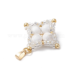 Подвески в форме звезды из натурального хаулита и стеклянных бусин&nbsp;PALLOY-MZ00692-04