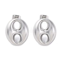 Овальные серьги-гвоздики из нержавеющей стали 304&nbsp;LS-EJEW-A125-79A-P