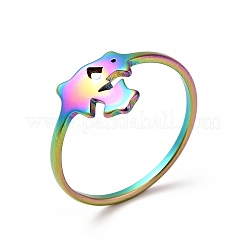 Женское кольцо-тройная звезда из нержавеющей стали 201 с ионным покрытием (IP)&nbsp;RJEW-G266-26M