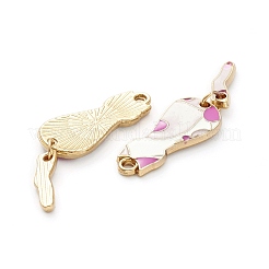 Подвески с эмалью из сплава в форме кошки & наборы для изготовления сережек&nbsp;ENAM-M044-21LG-C