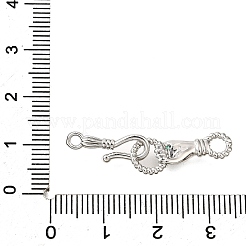 Застежки-защелки из латуни с микропаве из зеленого кубического циркония&nbsp;KK-D356-15P