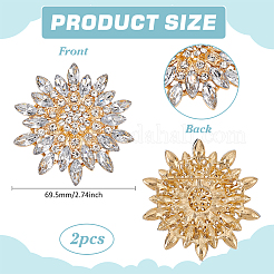 2 шт. броши из цветочного сплава&nbsp;JEWB-FG0001-31B