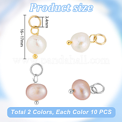 20шт 2 цвета натуральный культивированный пресноводный жемчуг подвески&nbsp;PALLOY-AB00238