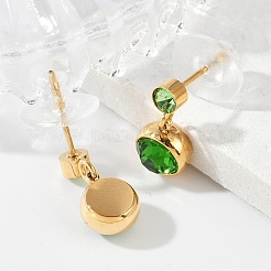 Серьги-гвоздики из нержавеющей стали 304 со стразами&nbsp;EJEW-G423-17G-03