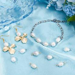 32 шт. 2 цвета натуральный культивированный пресноводный жемчуг бусины соединительные подвески&nbsp;FIND-BBC0002-55