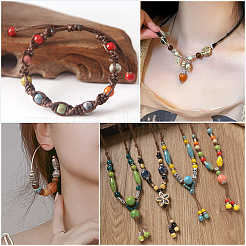 120шт фарфоровые бусины ручной работы&nbsp;PORC-LT0001-13D