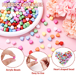 200шт 10 цвета непрозрачные акриловые бусины&nbsp;MACR-YW0003-81