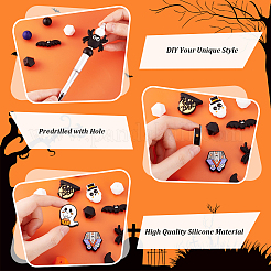 36 шт. 18 стиля силиконовых бусин на Хэллоуин&nbsp;SIL-PH0001-28