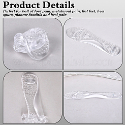 Прозрачные силиконовые накладки на обувь в форме сердца&nbsp;AJEW-WH0709-090