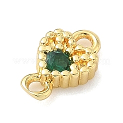 Подвески-сердечки с кубическим цирконием из латуни&nbsp;KK-G548-18G-05