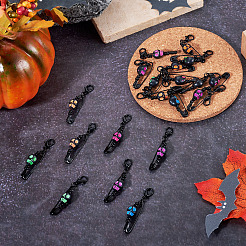 20 шт. подвеска в виде черепа на Хэллоуин из акрила и железа с английскими булавками&nbsp;HJEW-TA00387