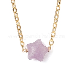 Подвеска в виде звезды с натуральным лепидолитом&nbsp;NJEW-JN05721