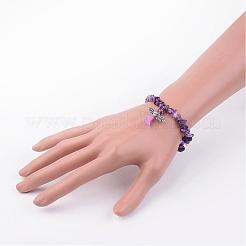 Природные смешанные камень браслеты простирания&nbsp;BJEW-JB02527