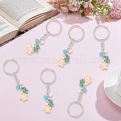 20 брелок с подвеской в виде черепахи с морской звездой из искусственной бирюзы&nbsp;KEYC-CP0001-47B