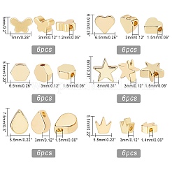 36шт 6 стильные латунные бусины&nbsp;KK-FH0002-90