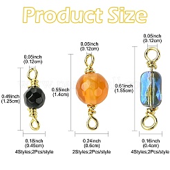 20 шт. 10-х цветные граненые подвески-соединители из натурального агата&nbsp;KK-FS0001-92