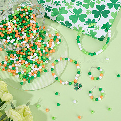 Тематика дня святого патрика 1200 шт 4 цвета непрозрачные акриловые бусины&nbsp;MACR-SC0001-81