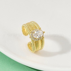 Открытые манжеты из латуни с микропаве и цирконием для женщин&nbsp;RJEW-U059-01G-02