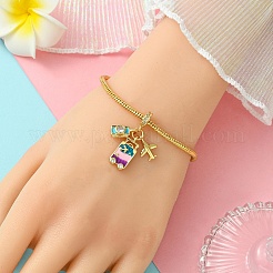 1 шт. стойка с покрытием из латуни кубический цирконий летние европейские подвески-шармы&nbsp;KK-YW0002-68