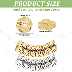 60шт 2 цвета латунные дистанционные бусины&nbsp;KK-PH0012-52