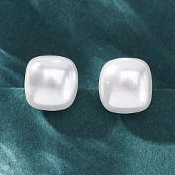 Квадратные серьги-гвоздики из латуни и пластика для женщин&nbsp;EJEW-G425-01G-02