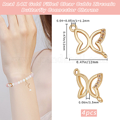 4 шт. латунные подвески-коннекторы с прозрачным кубическим цирконием&nbsp;KK-BBC0016-60