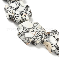 Окрашенные синтетические бирюзовые бусы нити&nbsp;G-M448-A01-02