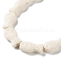 Нити бусин из натуральной лавы&nbsp;G-O126-01A-10