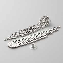 Прозрачные серьги-гвоздики с теннисной кисточкой из кубического циркония&nbsp;EJEW-WH0017-11P