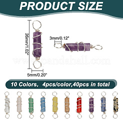 40 шт. 10 стиля подвески-соединители из натуральной смешанной медной проволоки с натуральными драгоценными камнями&nbsp;PALLOY-HY00040