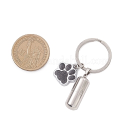 Брелки для хранения пепла в виде урны с отпечатком лапы из нержавеющей стали 304&nbsp;KEYC-JKC01445